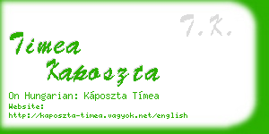 timea kaposzta business card